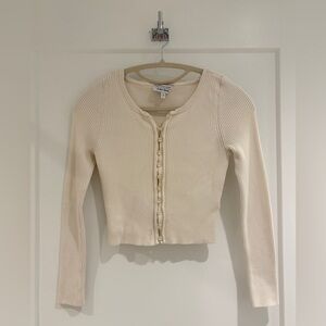 & Other Stories | Cream Ribbed Knit Top